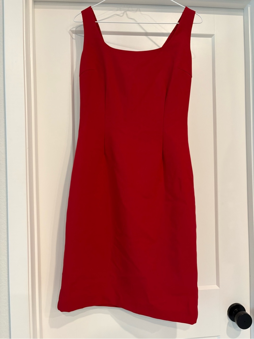 Zara Red Sleeveless Square-Neck Midi Dress